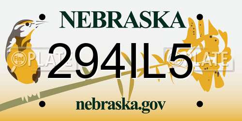 294IL5 Nebraska License Plate