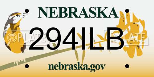 294ILB Nebraska License Plate