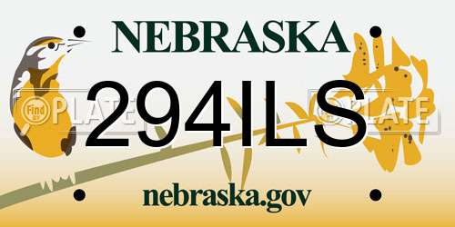 294ILS Nebraska License Plate