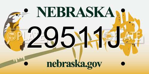 29511J Nebraska License Plate