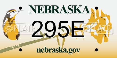 295E Nebraska License Plate