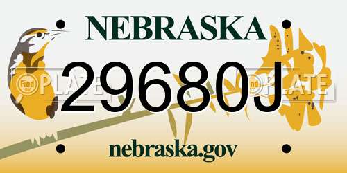 29680J Nebraska License Plate