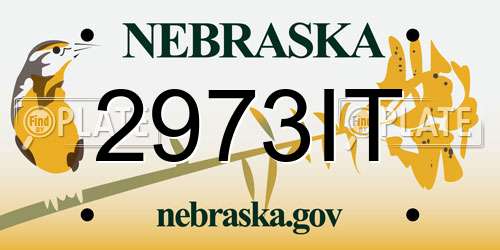 2973IT Nebraska License Plate