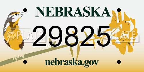 29825 Nebraska License Plate