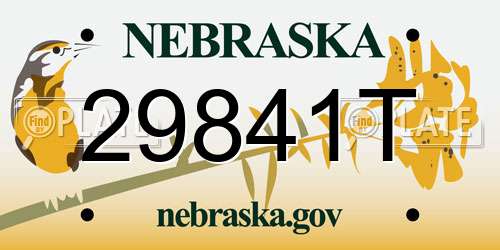 29841T Nebraska License Plate