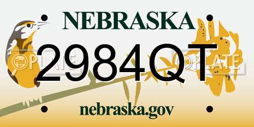 2984QT Nebraska License Plate