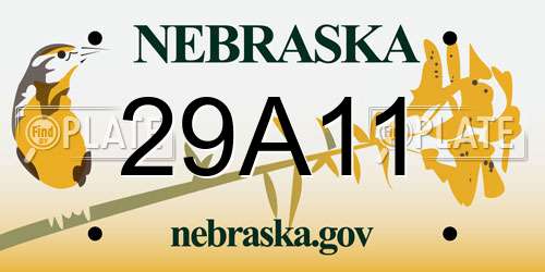 29A11 Nebraska License Plate