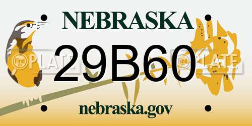 29B60 Nebraska License Plate