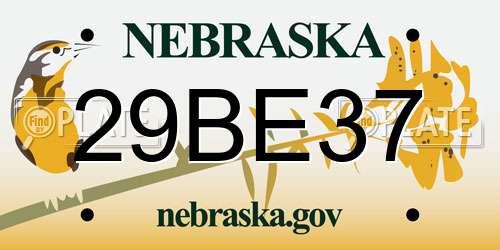 29BE37 Nebraska License Plate
