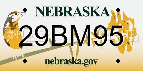 29BM95 Nebraska License Plate