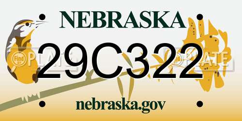 29C322 Nebraska License Plate