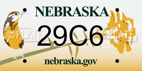 29C6 Nebraska License Plate