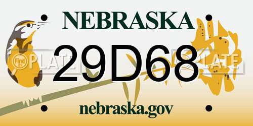 29D68 Nebraska License Plate