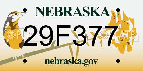 29F377 Nebraska License Plate