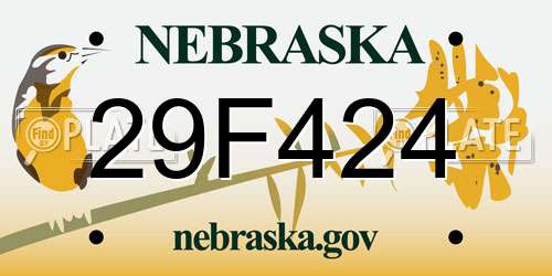 29F424 Nebraska License Plate