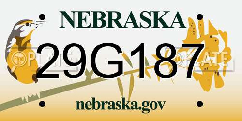 29G187 Nebraska License Plate