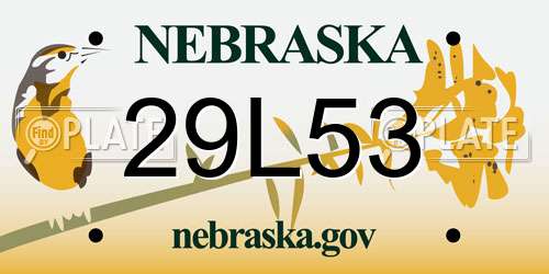 29L53 Nebraska License Plate