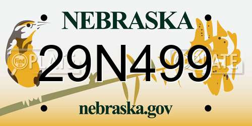29N499 Nebraska License Plate