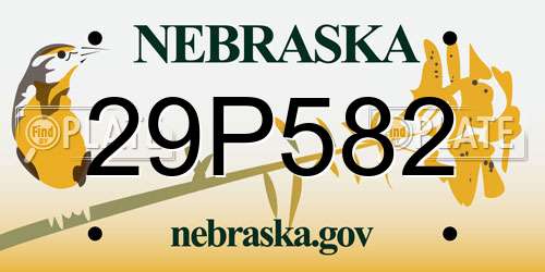 29P582 Nebraska License Plate