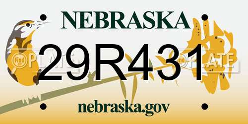 29R431 Nebraska License Plate