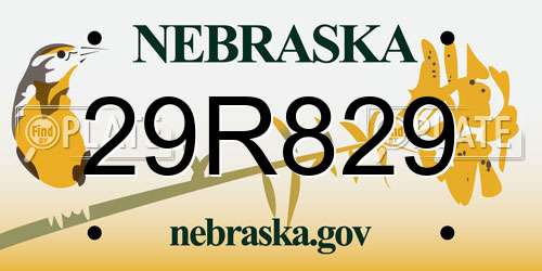 29R829 Nebraska License Plate