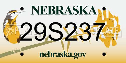 29S237 Nebraska License Plate