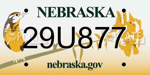 29U877 Nebraska License Plate