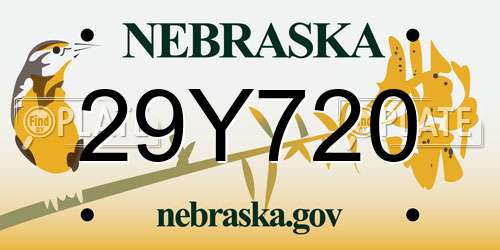 29Y720 Nebraska License Plate