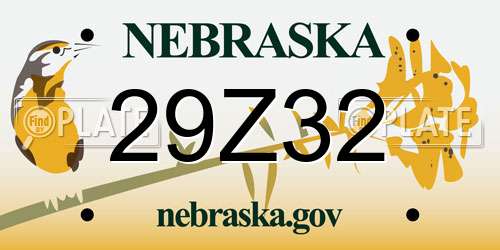 29Z32 Nebraska License Plate
