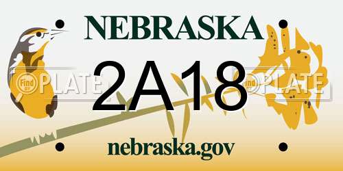 2A18 Nebraska License Plate