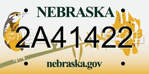2A41422 Nebraska License Plate