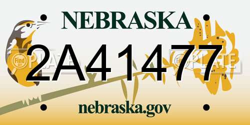 2A41477 Nebraska License Plate
