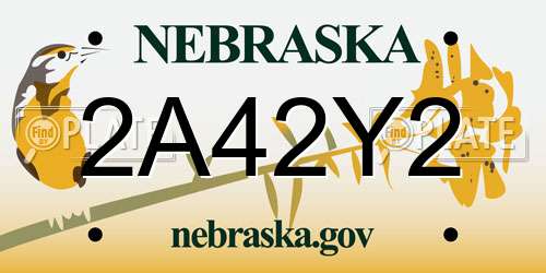 2A42Y2 Nebraska License Plate