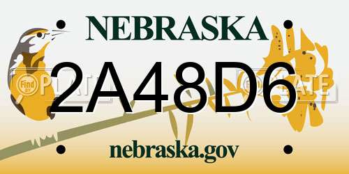2A48D6 Nebraska License Plate