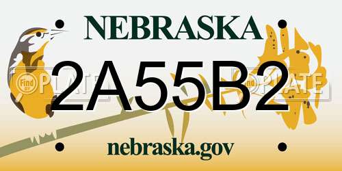 2A55B2 Nebraska License Plate