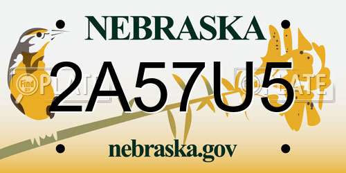 2A57U5 Nebraska License Plate