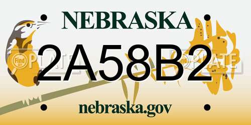 2A58B2 Nebraska License Plate