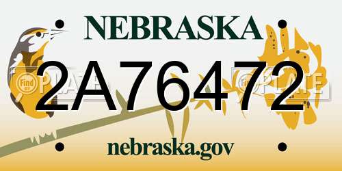 2A76472 Nebraska License Plate