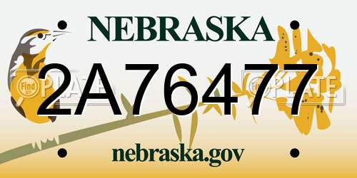 2A76477 Nebraska License Plate