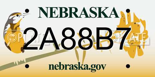 2A88B7 Nebraska License Plate