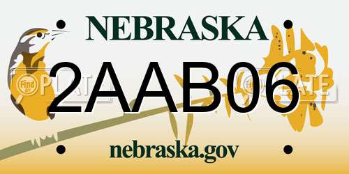 2AAB06 Nebraska License Plate