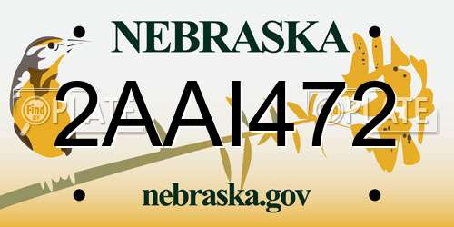 2AAI472 Nebraska License Plate