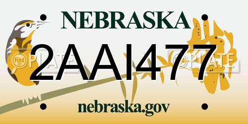 2AAI477 Nebraska License Plate