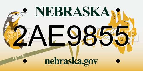 2AE9855 Nebraska License Plate