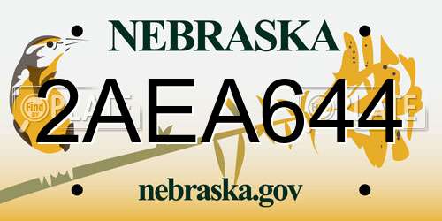 2AEA644 Nebraska License Plate