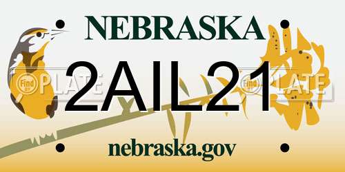 2AIL21 Nebraska License Plate