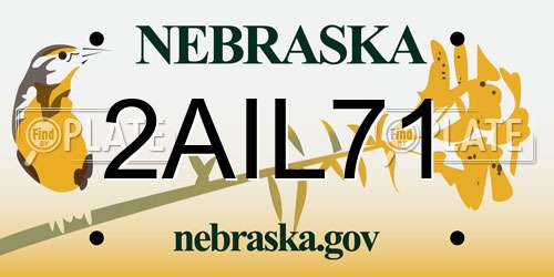 2AIL71 Nebraska License Plate