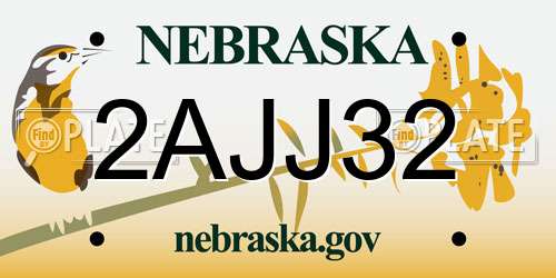2AJJ32 Nebraska License Plate
