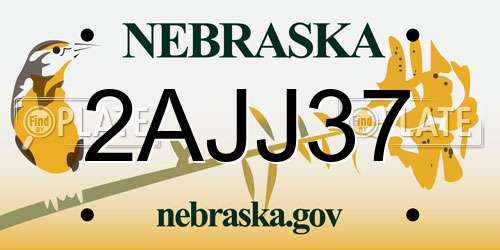 2AJJ37 Nebraska License Plate
