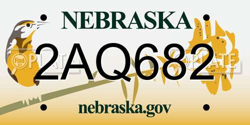 2AQ682 Nebraska License Plate